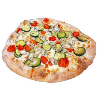 Pinsa Gamberi, Zucchine, Pomodorini