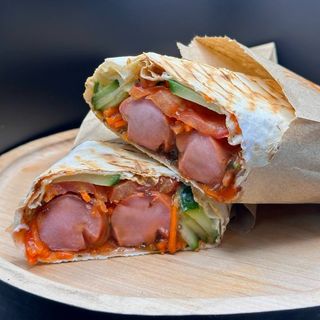 Хот-дог у лаваші з 2 молочними сосисками