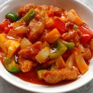 Pollo agridulce con verduras
