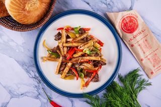 Картофель фри с мясом