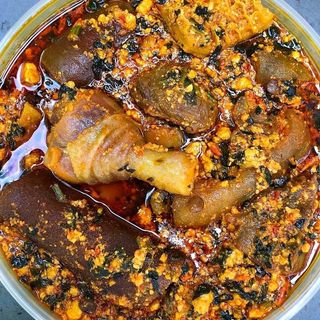 Egusi Soup + Swallow + Goatmeat