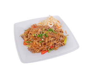 Makaron sojowy z wieprzowiną