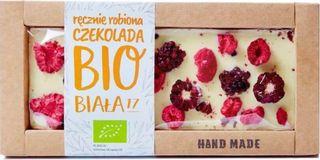CZEKOLADA BIAŁA Z MALINAMI I JEŻYNAMI BIO 53 g - CUKIERNIA STAROPOLSKA