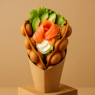 Вафля лосось авокадо