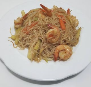 Fideo Chino Con Gambas