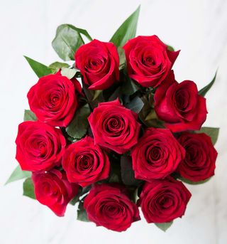 50 rose rosse lunghe confezionate