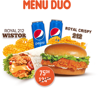 1 MENU ROYAL CRIPSY+ 1 MENU ROYAL 212 WISTOR