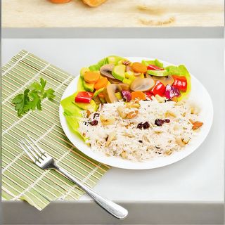 Tigaie (opțional picantă) și orez brun cu semințe, vegană, fără glu