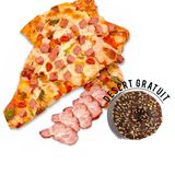 Pizza cu șuncă de curcan și ardei dulce 5 felii+ 1 desert gratuit