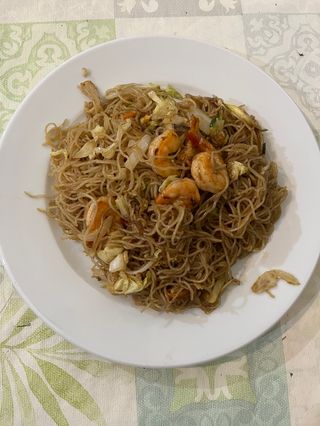 Fideos de Arroz con Gambas