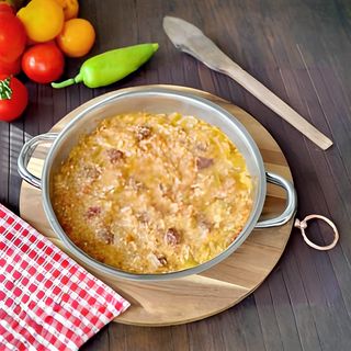 Menemen with Turkish sucuk