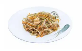 Spaghetti di soia con gamberi