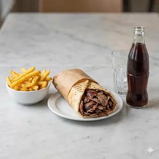 Menú Dürum Solo Carne + Patatas + Bebida
