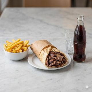 Menú Dürum Solo Carne + Patatas + Bebida