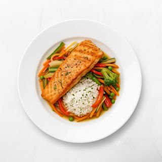 Losos s Julliane povrćem u woku