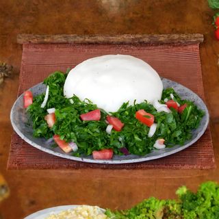 Ugali with Cabbage veg