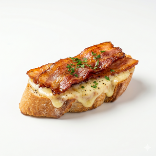 Montadito de Beicon Y Queso Fundido