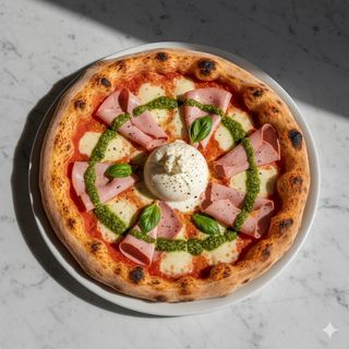 Pizza De Mortadella E Burrata