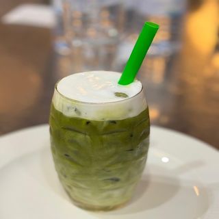 Iced Caramel Matcha Latte