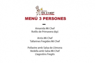 102 - menú para 3 personas