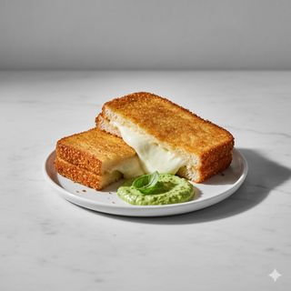 Mozzarella in carrozza con maionese al basilico