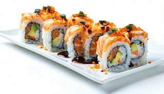 766.  Uramaki Rainbow Roll - 8 pezzi