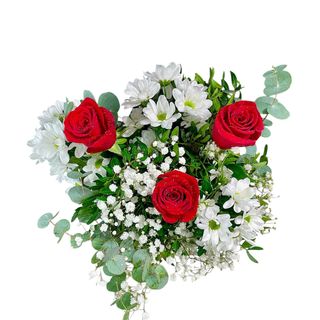 Ramo  De Margaritas Blancas y Rosas  Rojas