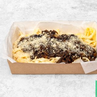 Mushroom and Onion Fettuccine Alfredo