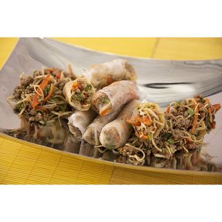 Lamb With Rice or Noodles + Spring Roll