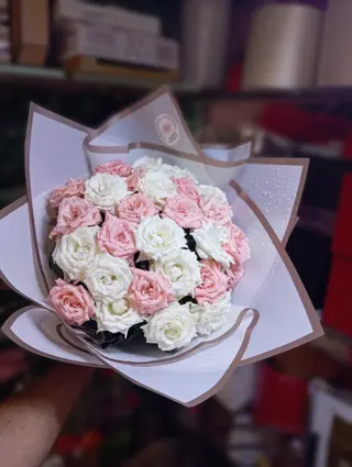 20 Fleurs Rose et blanches