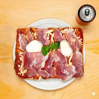 Crudo e Stracciatella con bibita