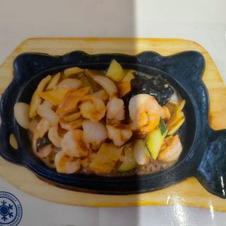 116 Gamberi alla piastra con verdure