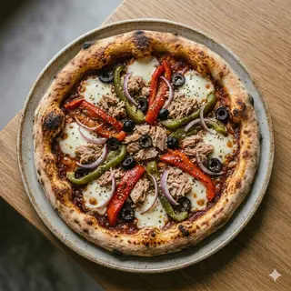 Pizza De La Huerta Con Atún 33 Cm.