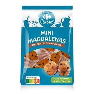 Mini Magdalena Pepitas Chocolate Carrefour 270 Gr.