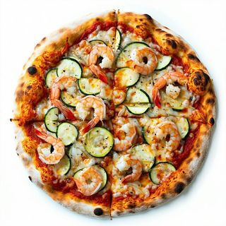 Zucchine, gamberetti e mozzarella