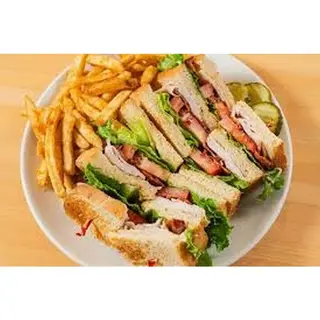 Classic Club Sandwich With French Fries