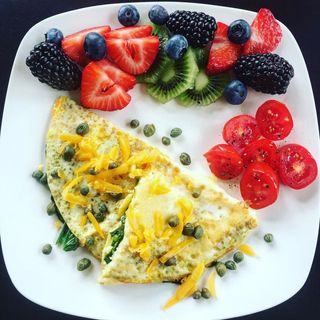 Spanish Omelette with Fruit Salad