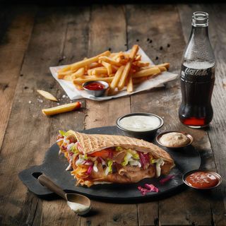 DURUM O PAN PITA+BEBIDA+PATATA