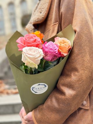 ფერადი ვარდი(5ტოტი)