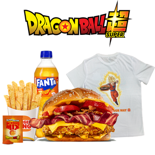 Menu Duo Bacon Cheddar Crispy Super Saiyan Grande Com T-Shirt