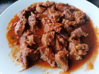 1/2 Wet fry goat meat plain