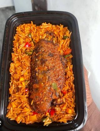 Jollof Rice, Fried Rice and Turkey