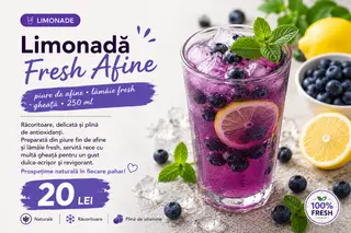 Limonadă Fresh Afine lămâie fresh • gheață • 250 ml
