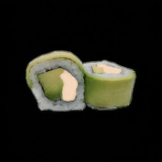 Uramaki Lubina,queso Envuelto en Aguacate