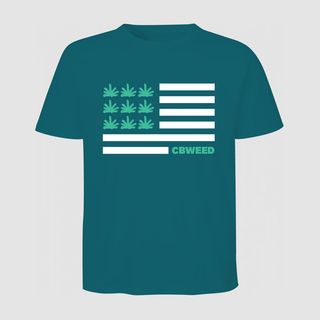 T-shirt Weed Flag (Azul)
