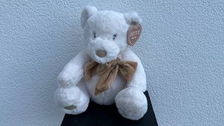 Miś Biały z Kokardą