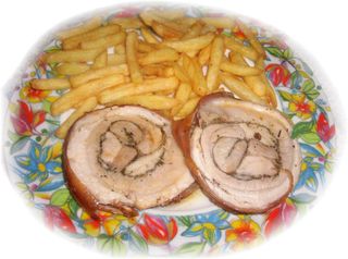 Porchetta con patatine fritte