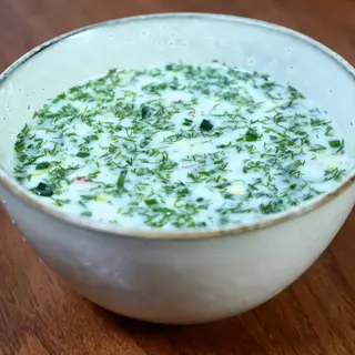 Окрошка с колбасой