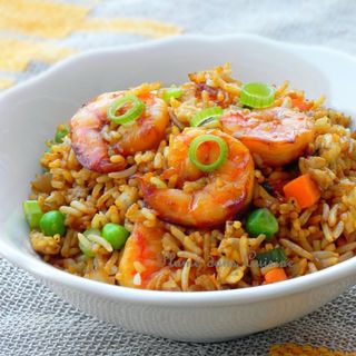 Riz cantonnais crevettes