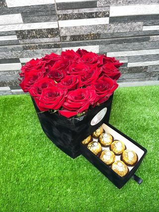 Box cœur tiroir en velours 